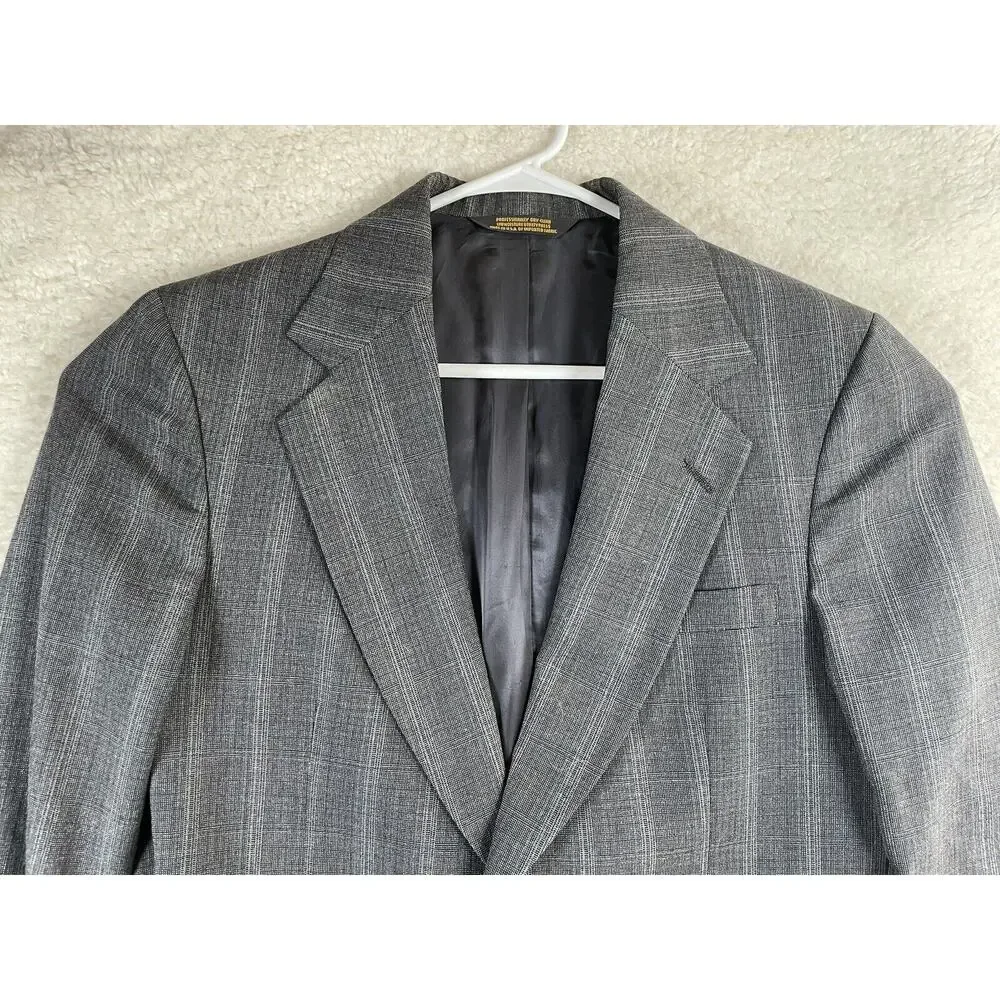 Richmann Brothers Wool Blazer Mens Sz 42 Gray Embassy Square Suit Jacket READ